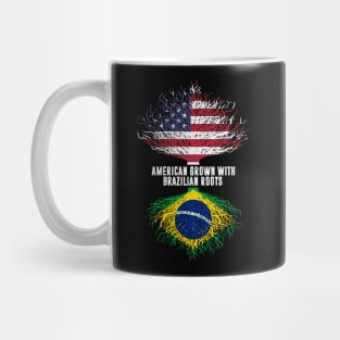 American Grown with Brazilian Roots USA Flag Mug